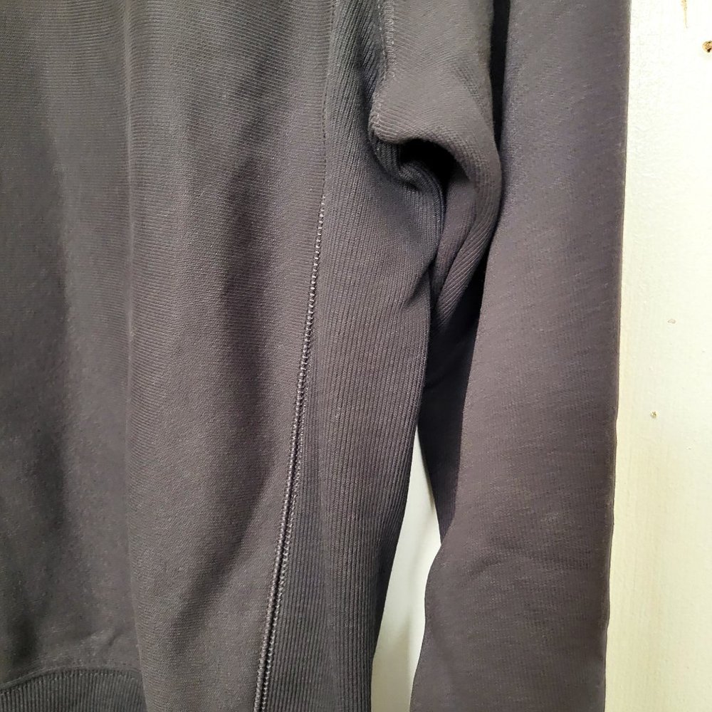 Champion Life Reverse Weave Mockneck Crew, Chenille Vintage Logo Black Applique - Picture 8 of 12